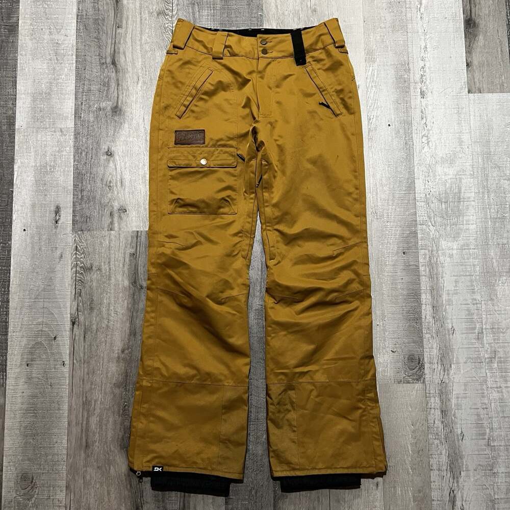 Dakine Ski Snowboard Pants Mens Mustard Yellow Gold Baggy Snowboarding Sz Small